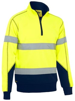 Taped Hi Vis 1/4 Zip Fleece Pullover with Sherpa Lining