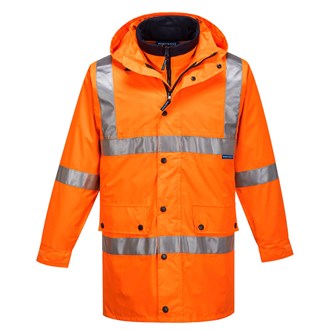 HI VIS 4-in-1 JACKET - Waterproof, Removable Fleece. 7 Pockets