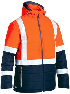 BISLEY TAPED HI VIS PUFFER JACKET | TWO TONE