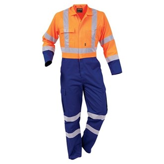 001 HI VIS OVERALLS MIDWEIGHT,  DAY/NIGHT, POLYCOTTON, ZIP