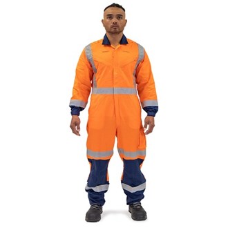 HI VIS OVERALLS, TTMC-W17 , X-BACK, RIPSTOP COTTON, ZIP 