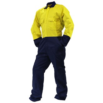 HI VIS STCOTTON OVERALLS - 100% madura Cotton, Large Front Pockets