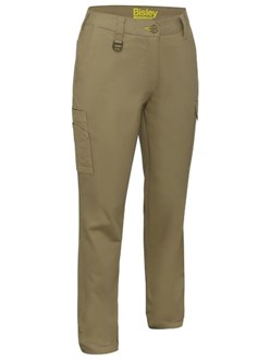 WOMENS STRETCH CARGO PANTS - Cotton/Elastane, 3 Colour Options, Antimicrobial Treated