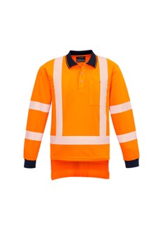 HI VIS POLO SEGMENTED TAPE LONG SLEEVE POLO - SYZMIK, TTMC-W