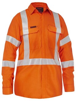 BISLEY APEX 185 WOMENS X TAPED BIOMOTION HI VIS FR RIPSTOP VENTED SHIRT