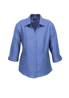 WOMENS OASIS SHIRT 3/4 SLEEVE, Biz  Comfort, Yarn Wicked Breathable Polyester