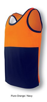 HI VIS POLYCOTTON WORK SINGLET BOCINI - Mid Weight, Breathable, Anti Bacteria Treated