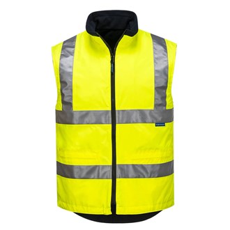 PW HI VIS REVERSIBLE LINED VEST 