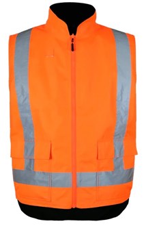 FLEECE LINED HI VIS VEST REVERSIBLE, TTMC-W17 Compliant