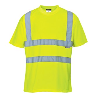 HI VIS MICRO MESH TEE SHIRT, - Polyester, Reflective Tape,