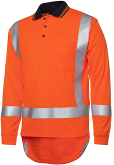 HI VIS TTMC-W17 LONG SLEEVE JB POLO SHIRT  -  Reflective Tape | Polyester